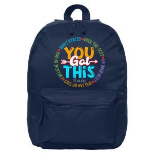 Test Day Rock The Test Teacher Testing Day You Got This 16 in Basic Backpack