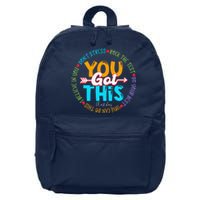 Test Day Rock The Test Teacher Testing Day You Got This 16 in Basic Backpack