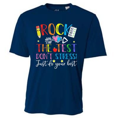 Test Day Rock The Test Teacher Testing Day Cooling Performance Crew T-Shirt