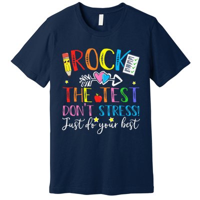 Test Day Rock The Test Teacher Testing Day Premium T-Shirt