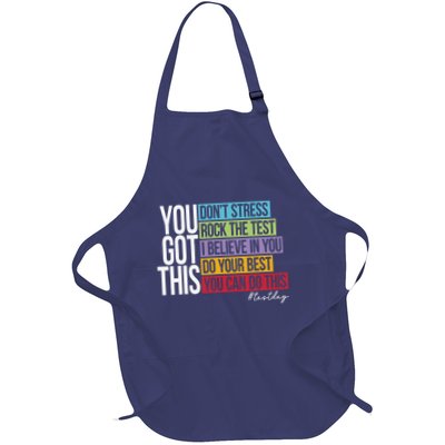 Test Day Rock The Test Teacher Testing Day You Got This Full-Length Apron With Pockets