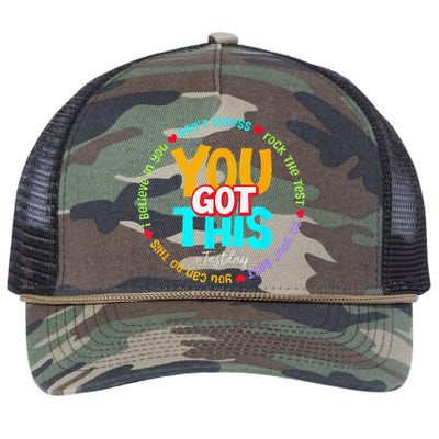 Test Day Rock The Test Teacher Testing Day You Got This Retro Rope Trucker Hat Cap