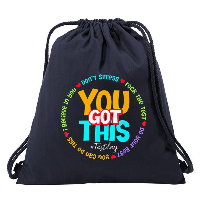 Test Day Rock The Test Teacher Testing Day You Got This Drawstring Bag