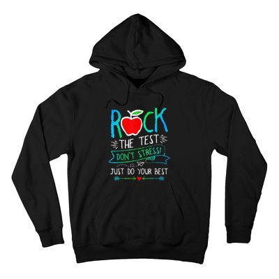 Test Day Rock The Test Teacher Testing Day Rainbow Teacher Hoodie