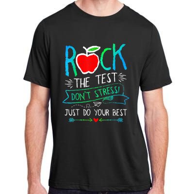 Test Day Rock The Test Teacher Testing Day Rainbow Teacher Adult ChromaSoft Performance T-Shirt