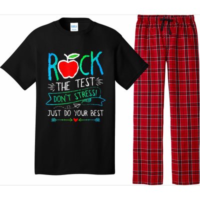 Test Day Rock The Test Teacher Testing Day Rainbow Teacher Pajama Set