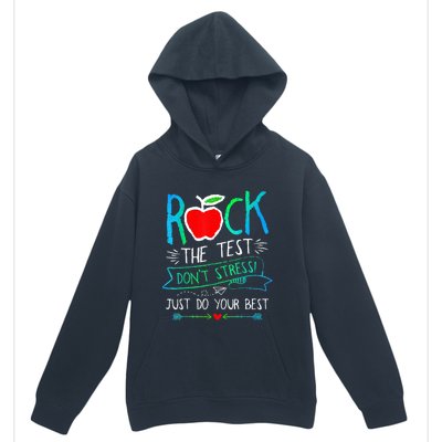 Test Day Rock The Test Teacher Testing Day Rainbow Teacher Urban Pullover Hoodie