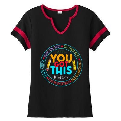 Test Day Rock The Test Teacher Testing Day You Got This Ladies Halftime Notch Neck Tee