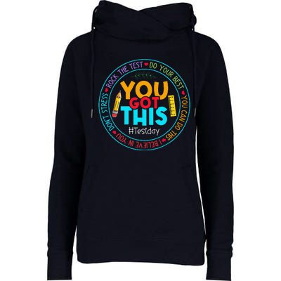 Test Day Rock The Test Teacher Testing Day You Got This Womens Funnel Neck Pullover Hood