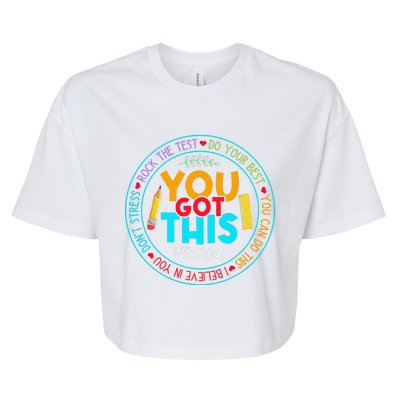 Test Day Rock The Test Teacher Testing Day You Got This Bella+Canvas Jersey Crop Tee