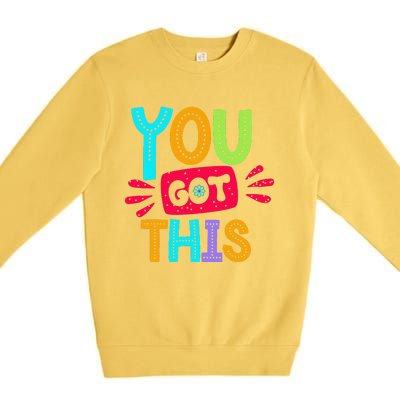 Test Day Rock The Test Teacher Testing Day You Got This Premium Crewneck Sweatshirt