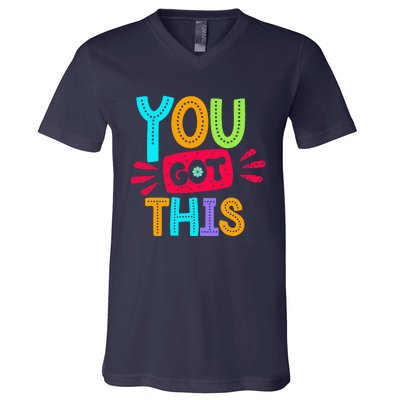 Test Day Rock The Test Teacher Testing Day You Got This V-Neck T-Shirt