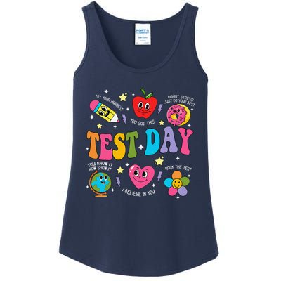 Test Day Rock The Test Testing Day Motivational Teacher Ladies Essential Tank