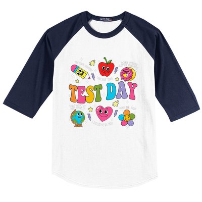 Test Day Rock The Test Testing Day Motivational Teacher Baseball Sleeve Shirt