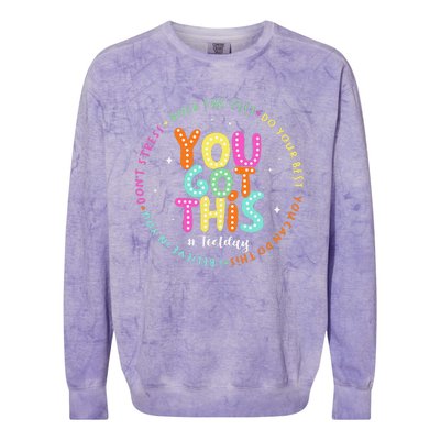 Test Day Rock The Test Teacher Testing Day You Got This Colorblast Crewneck Sweatshirt