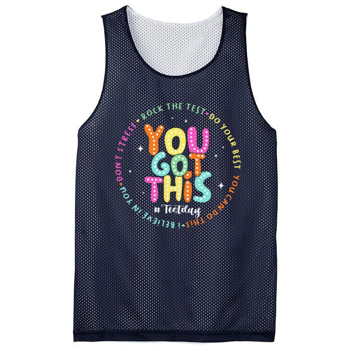 Test Day Rock The Test Teacher Testing Day You Got This Mesh Reversible Basketball Jersey Tank