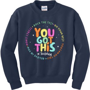 Test Day Rock The Test Teacher Testing Day You Got This Kids Sweatshirt