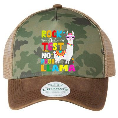 Testing Day Rock The Test Teaching No Prob Llama Teacher Legacy Tie Dye Trucker Hat