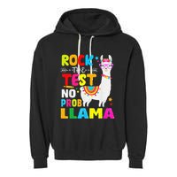 Testing Day Rock The Test Teaching No Prob Llama Teacher Garment-Dyed Fleece Hoodie