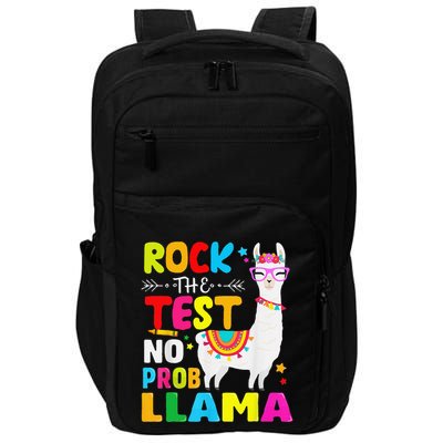 Testing Day Rock The Test Teaching No Prob Llama Teacher Impact Tech Backpack