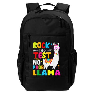 Testing Day Rock The Test Teaching No Prob Llama Teacher Backpack