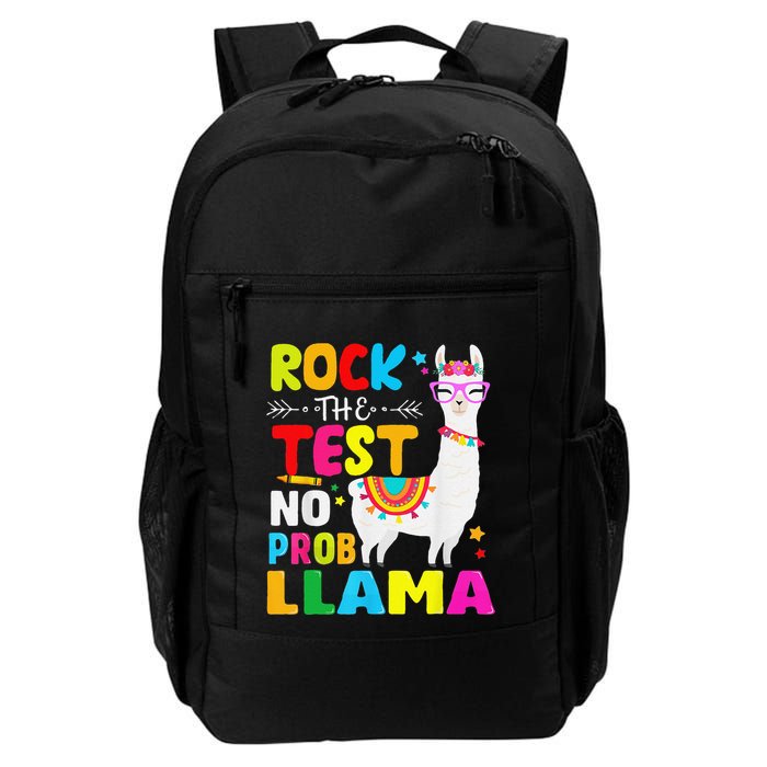 Testing Day Rock The Test Teaching No Prob Llama Teacher Backpack
