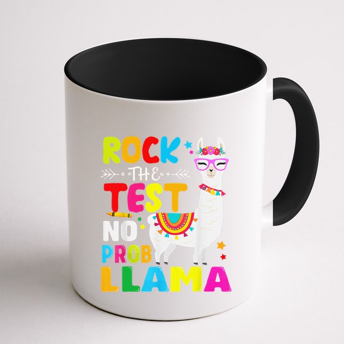 Testing Day Rock The Test Teaching No Prob Llama Teacher Mug