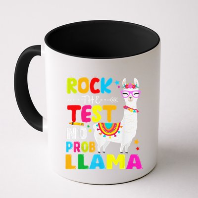 Testing Day Rock The Test Teaching No Prob Llama Teacher Mug