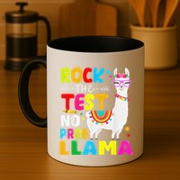 Testing Day Rock The Test Teaching No Prob Llama Teacher Mug