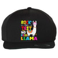 Testing Day Rock The Test Teaching No Prob Llama Teacher Wool Snapback Cap