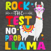 Testing Day Rock The Test Teaching No Prob Llama Teacher Vector Backpack
