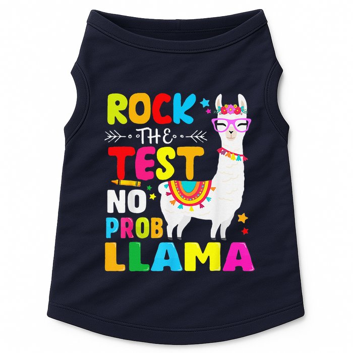 Testing Day Rock The Test Teaching No Prob Llama Teacher Doggie Tank