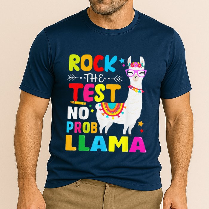 Testing Day Rock The Test Teaching No Prob Llama Teacher Performance Shirt