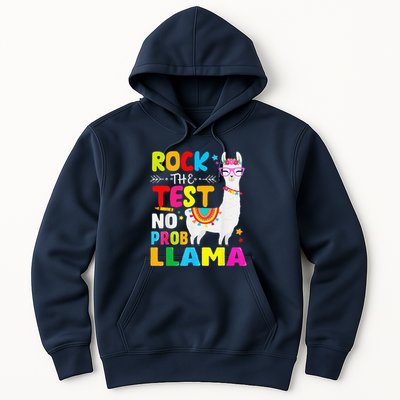 Testing Day Rock The Test Teaching No Prob Llama Teacher Hoodie