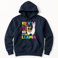 Testing Day Rock The Test Teaching No Prob Llama Teacher Hoodie