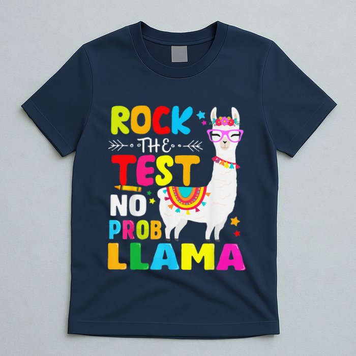 Testing Day Rock The Test Teaching No Prob Llama Teacher T-Shirt
