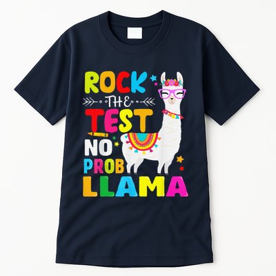 Testing Day Rock The Test Teaching No Prob Llama Teacher Tall T-Shirt