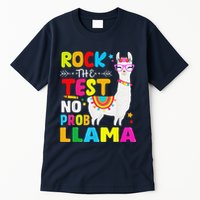 Testing Day Rock The Test Teaching No Prob Llama Teacher Tall T-Shirt
