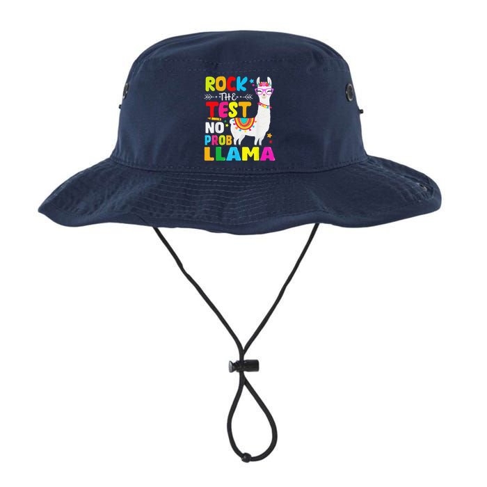 Testing Day Rock The Test Teaching No Prob Llama Teacher Bucket Hat