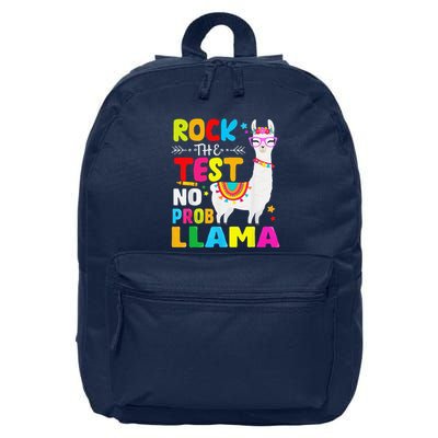 Testing Day Rock The Test Teaching No Prob Llama Teacher 16 in Basic Backpack