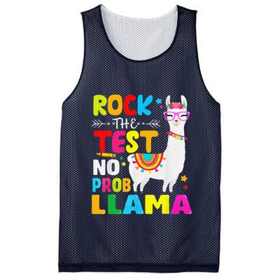 Testing Day Rock The Test Teaching No Prob Llama Teacher Mesh Reversible Basketball Jersey Tank