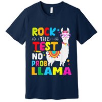 Testing Day Rock The Test Teaching No Prob Llama Teacher Premium T-Shirt