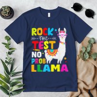 Testing Day Rock The Test Teaching No Prob Llama Teacher Premium T-Shirt