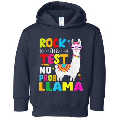 Testing Day Rock The Test Teaching No Prob Llama Teacher Toddler Hoodie