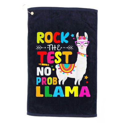 Testing Day Rock The Test Teaching No Prob Llama Teacher Golf Towel