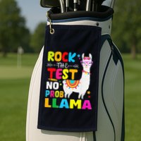 Testing Day Rock The Test Teaching No Prob Llama Teacher Golf Towel
