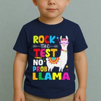 Testing Day Rock The Test Teaching No Prob Llama Teacher Toddler T-Shirt