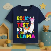 Testing Day Rock The Test Teaching No Prob Llama Teacher Toddler T-Shirt