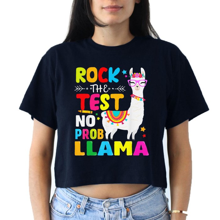 Testing Day Rock The Test Teaching No Prob Llama Teacher Crop Top