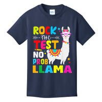 Testing Day Rock The Test Teaching No Prob Llama Teacher Kids T-Shirt